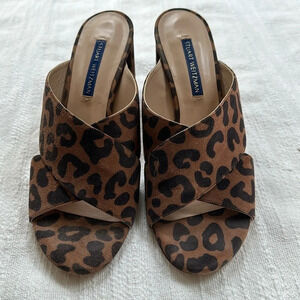 Stuart Weitzman Animal Print Suede Sandals, Size 7, Nearly New Condition